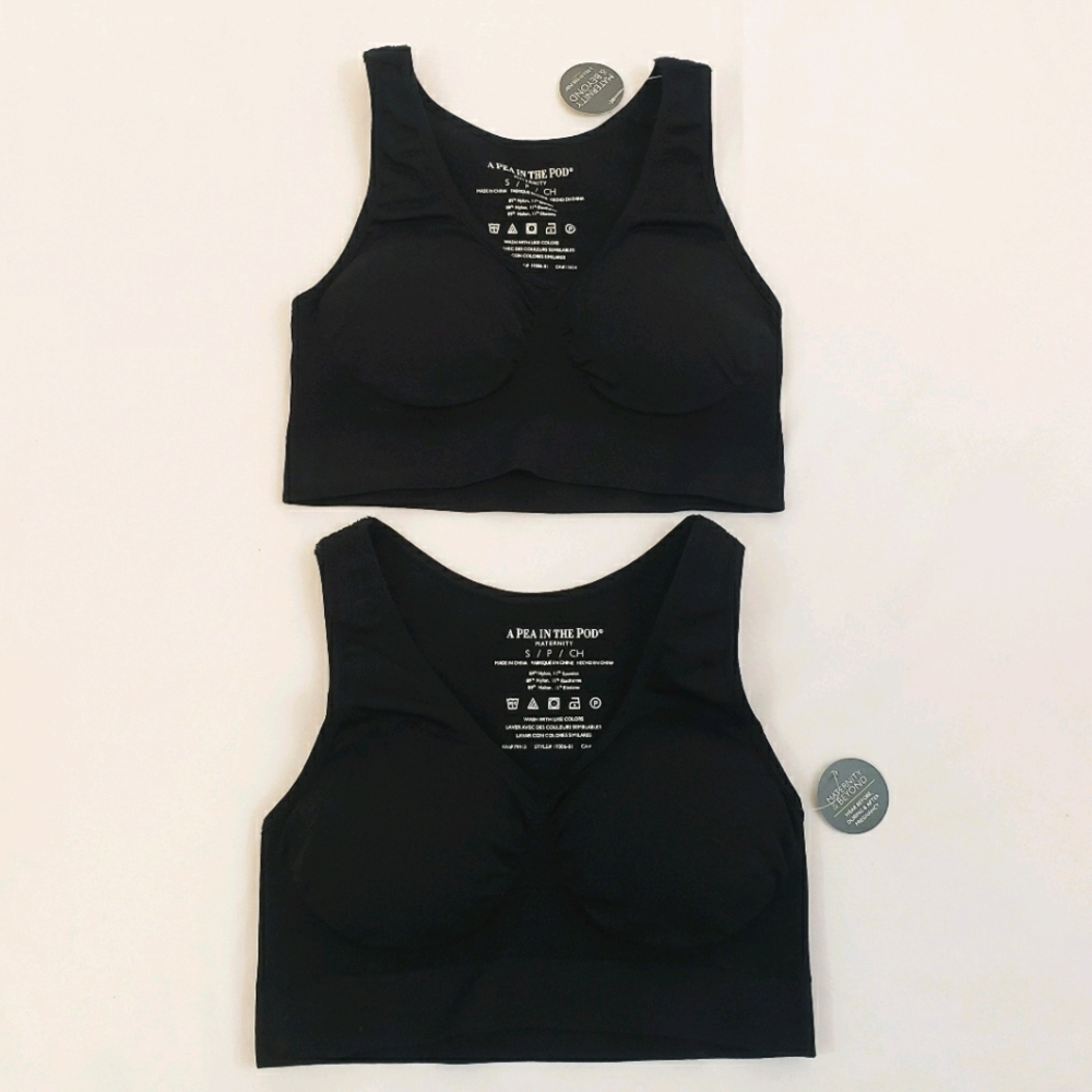 (2) Pea in the Pod Seamless Maternity Nursing Bras